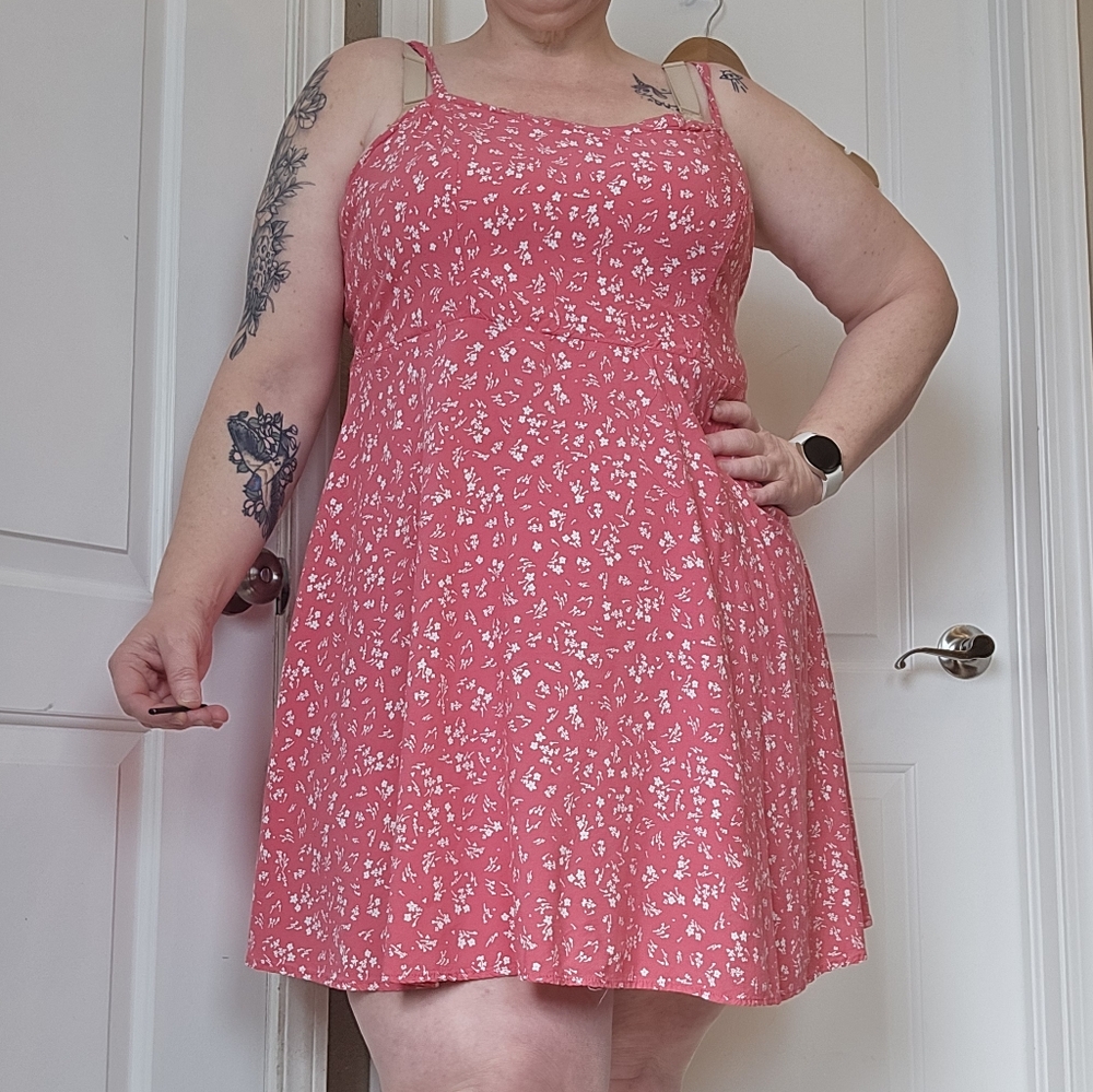 PINK Rayon Sundress - Torrid Size 3 - Pink Floral Mini dress